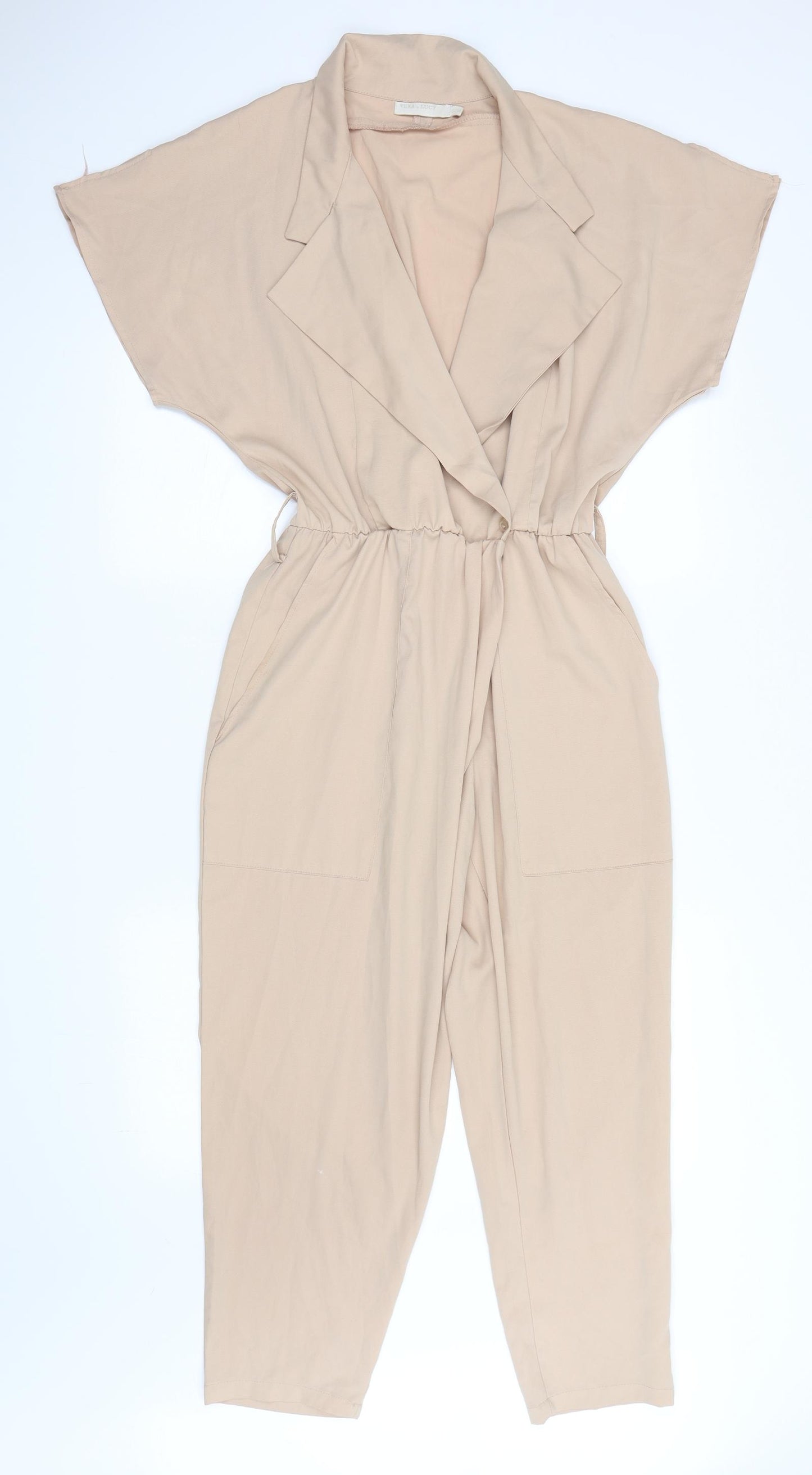 Vera & Lucy Womens Beige   Jumpsuit One-Piece Size S