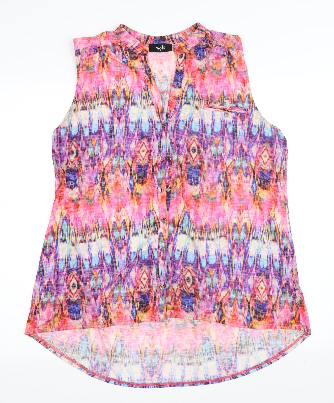 Wallis Womens Multicoloured Geometric  Basic T-Shirt Size L
