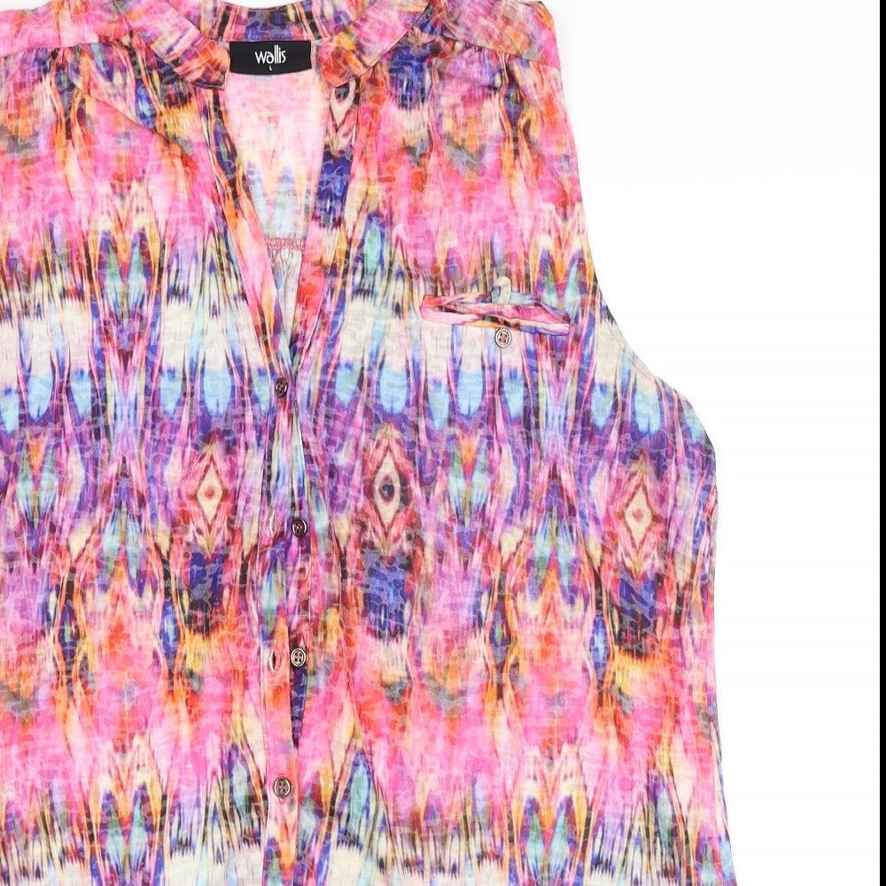 Wallis Womens Multicoloured Geometric  Basic T-Shirt Size L