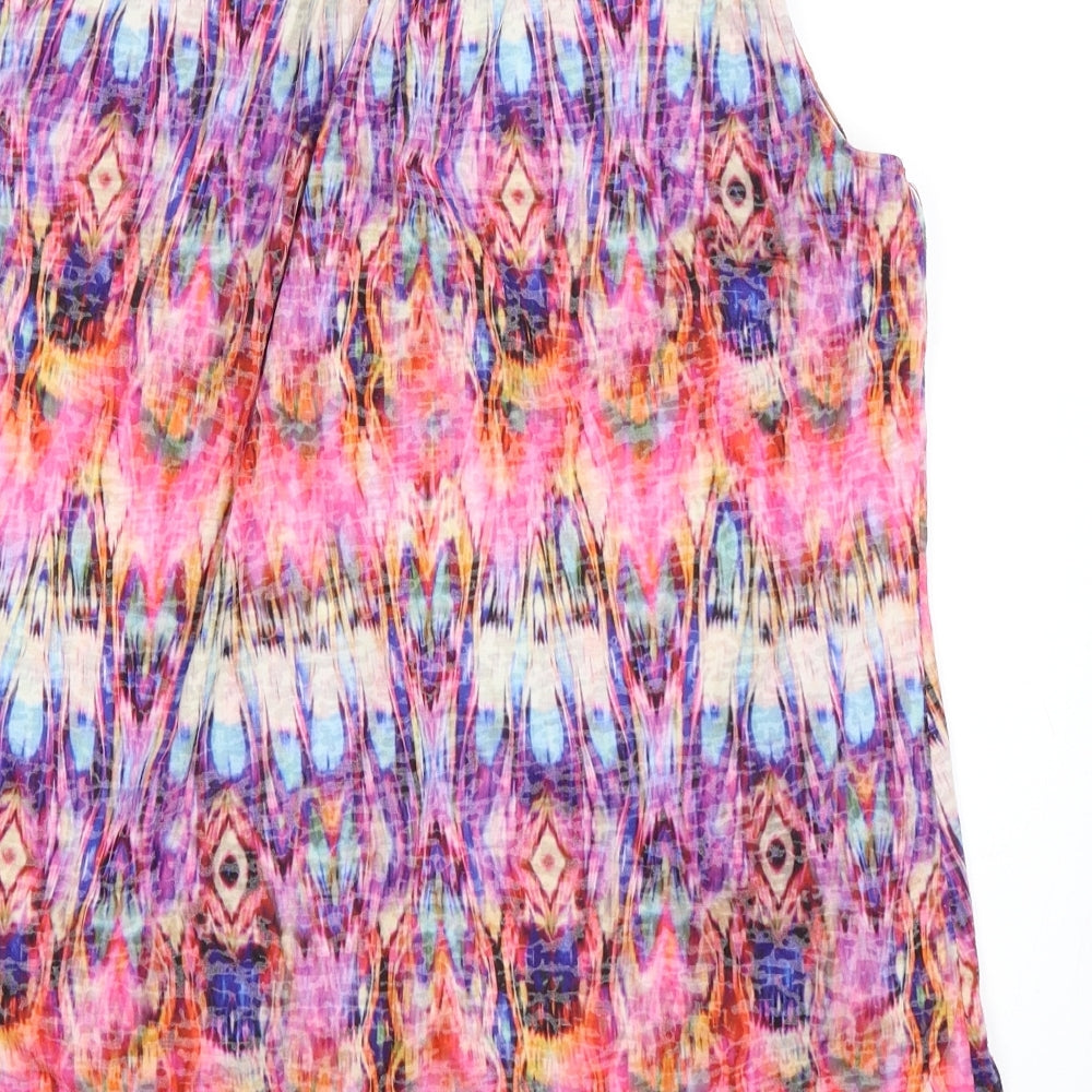 Wallis Womens Multicoloured Geometric  Basic T-Shirt Size L