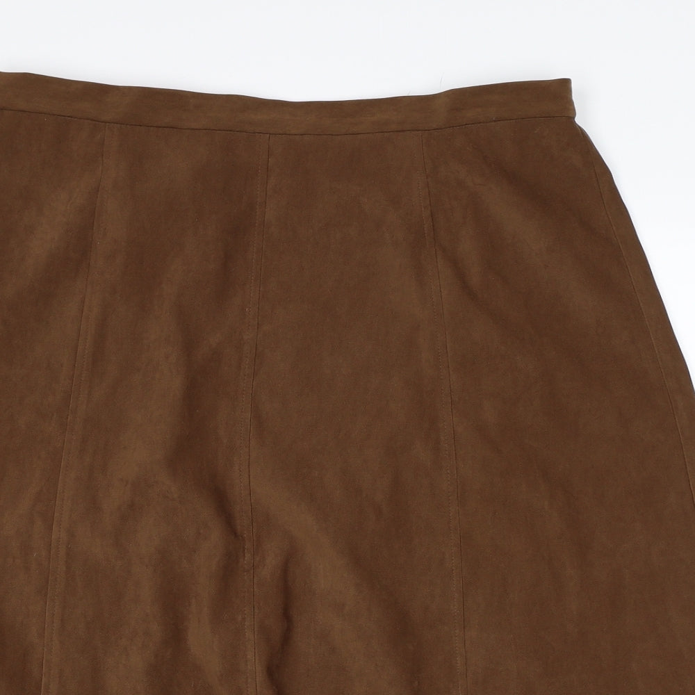 Les Impeccables Womens Brown   Pleated Skirt Size 20