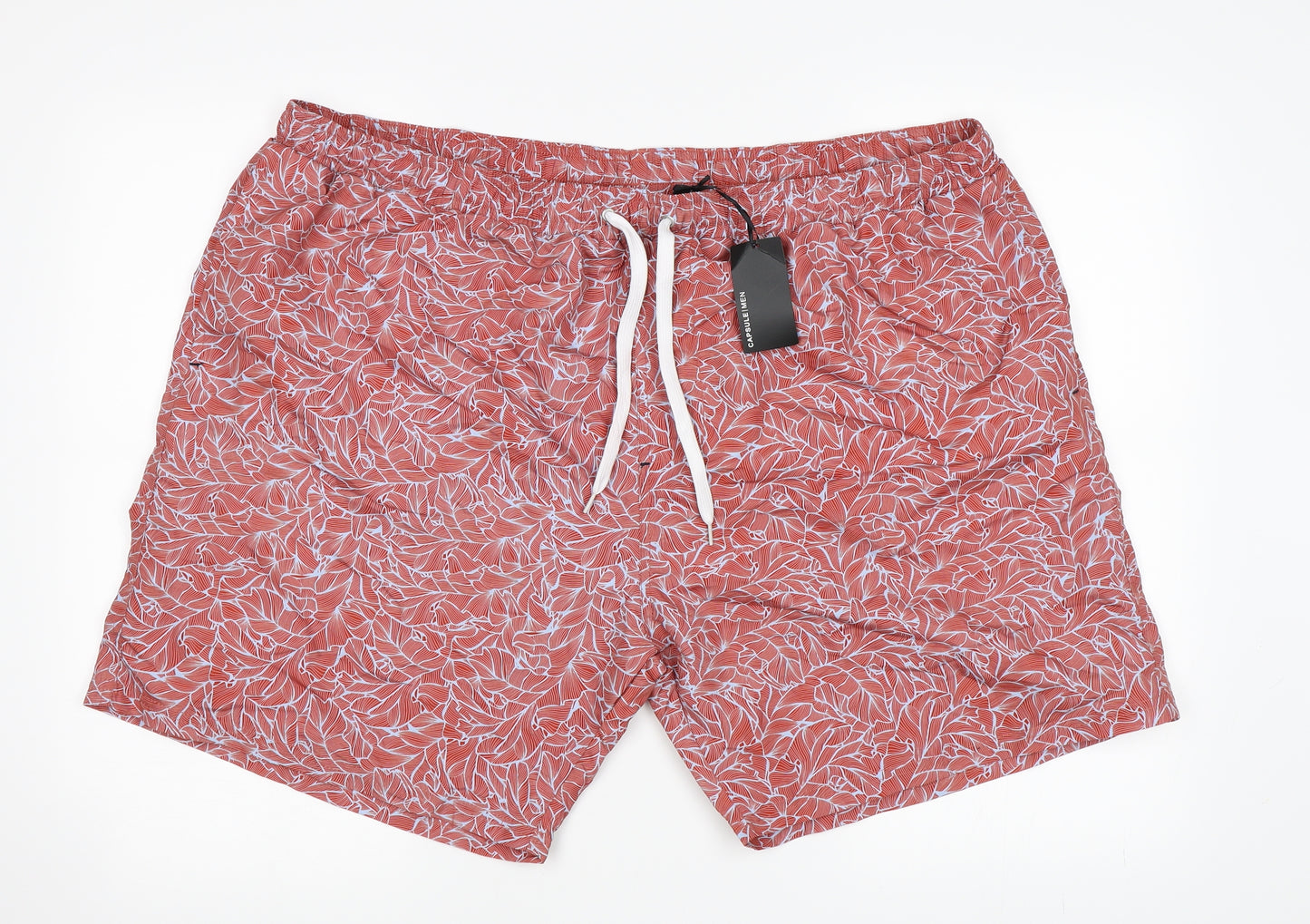Capsule Mens Red Floral  Sweat Shorts Size 46 in - Swim Shorts