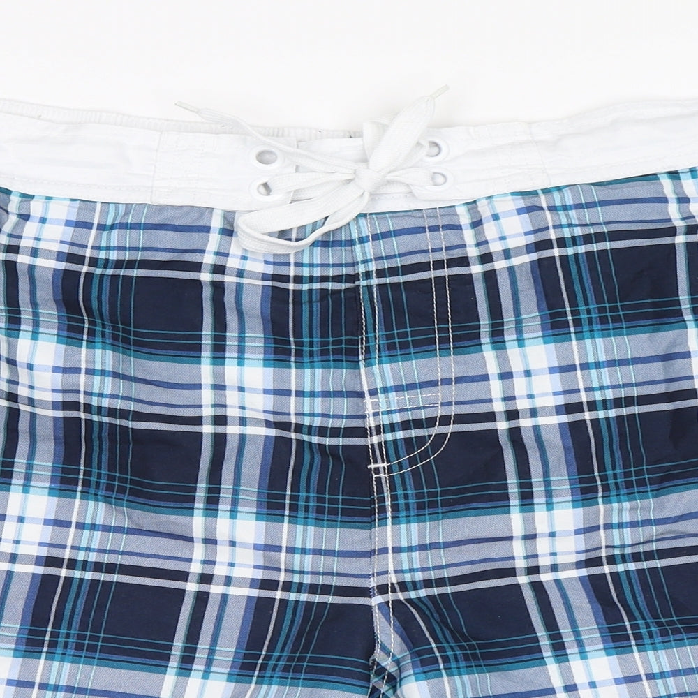 George Mens Blue Check  Sweat Shorts Size 2XL