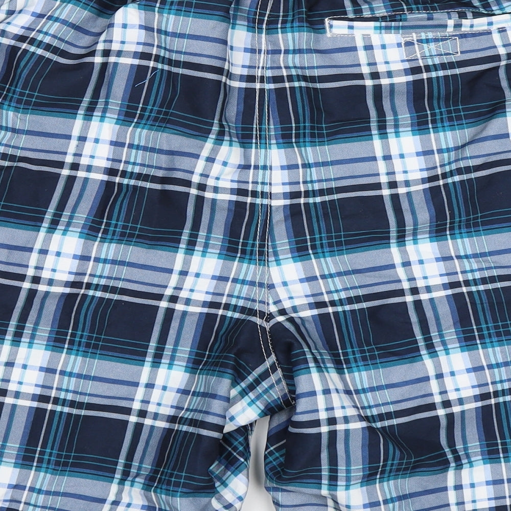George Mens Blue Check  Sweat Shorts Size 2XL