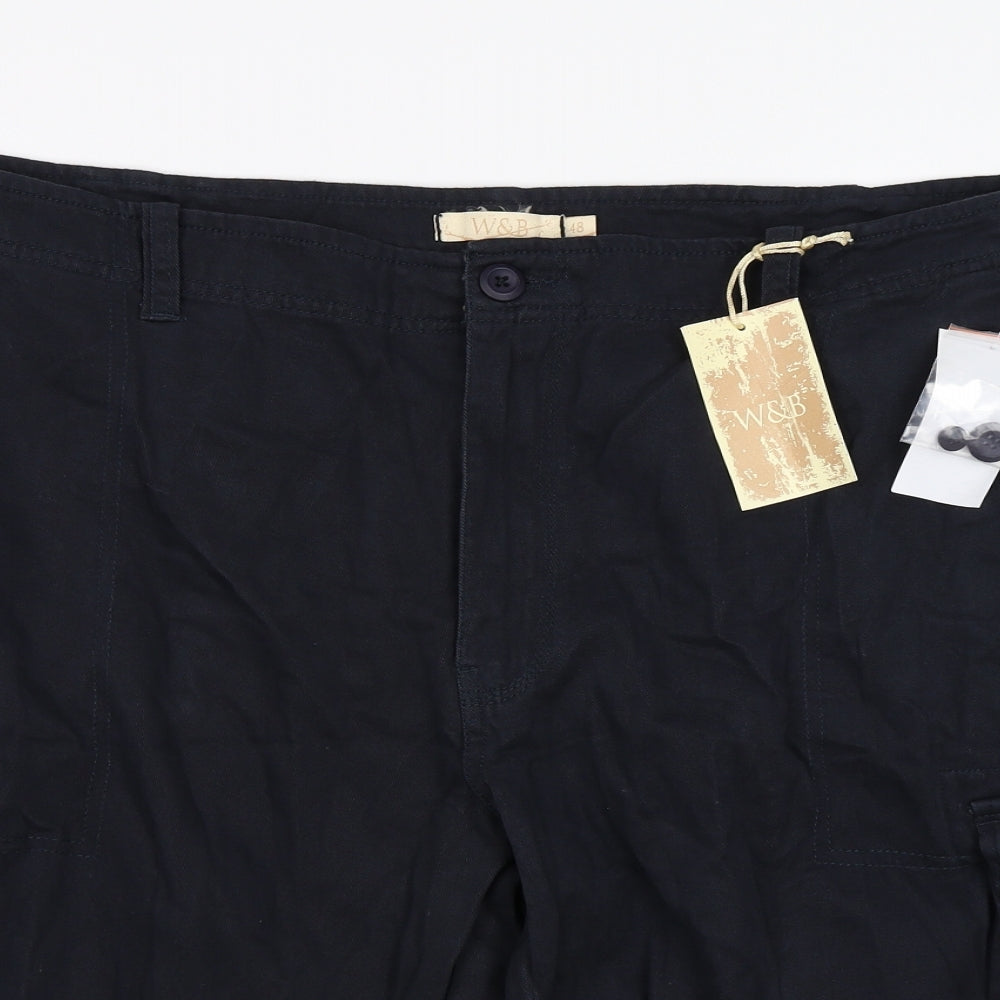 Williams & Brown Mens Blue   Cargo Shorts Size 48 in