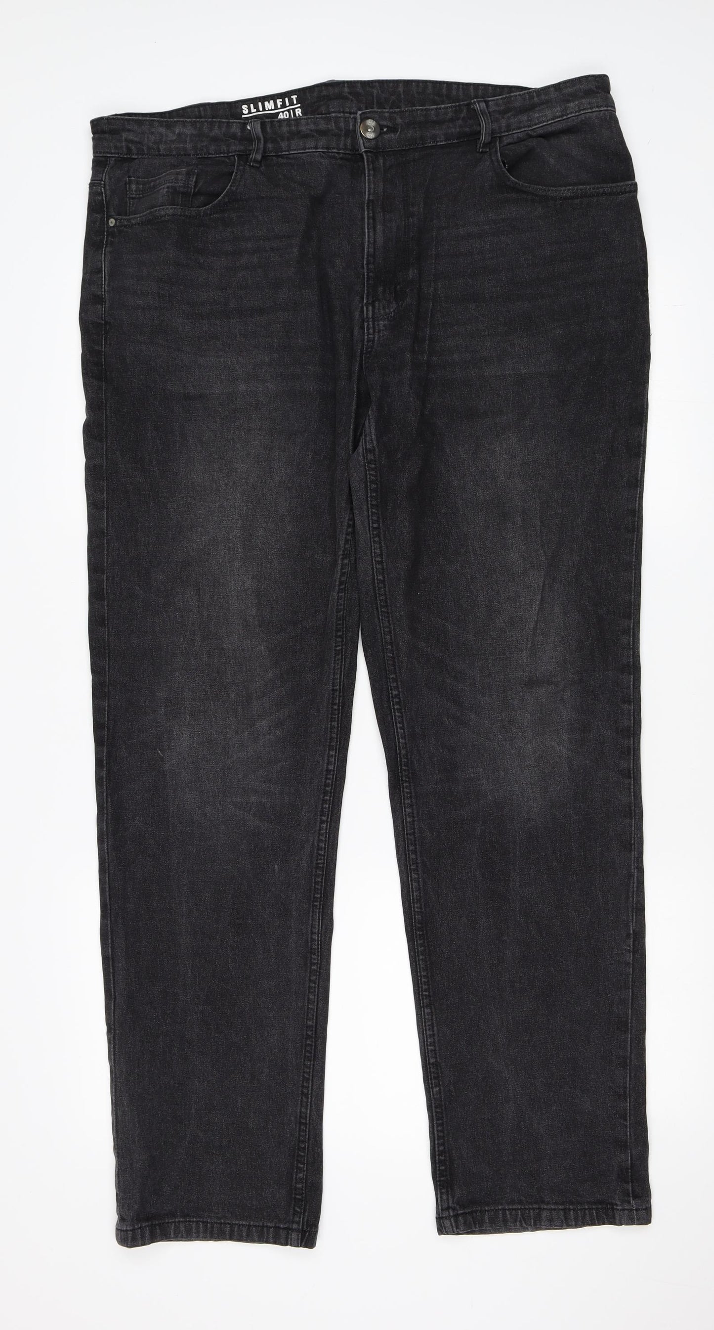 George Mens Black   Straight Jeans Size 40 L32 in