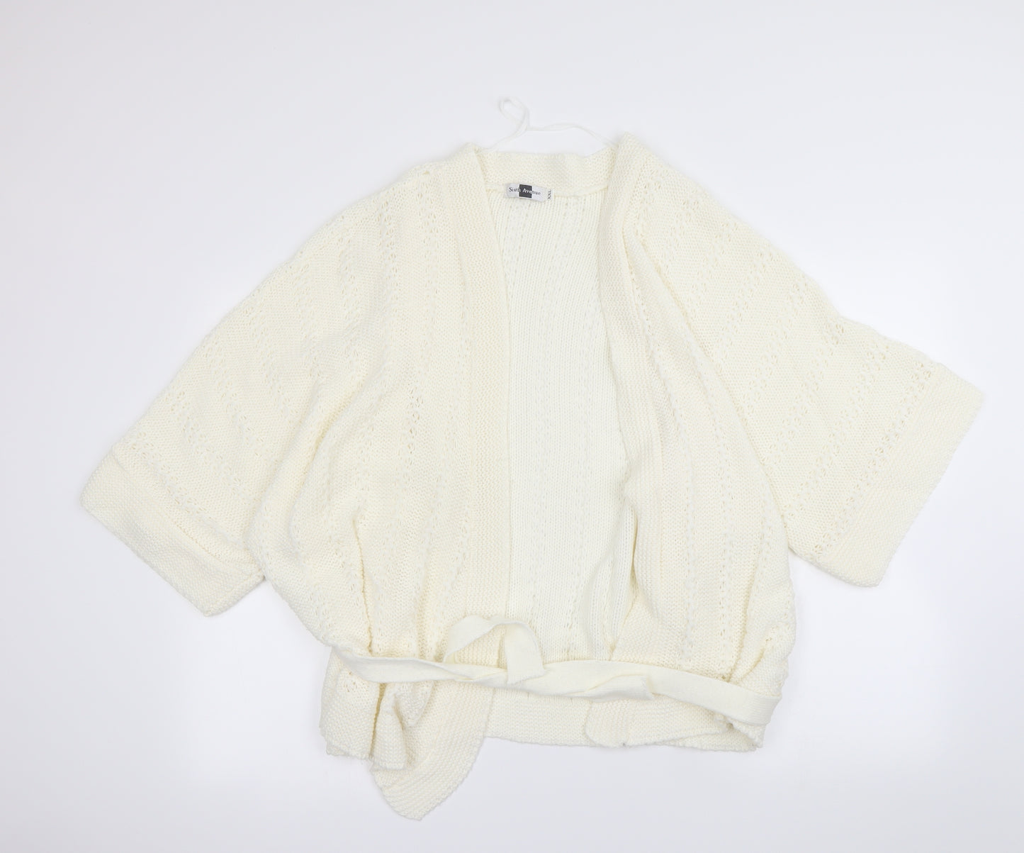 sixth Avenue Womens Ivory   Cardigan Jumper Size 2XL