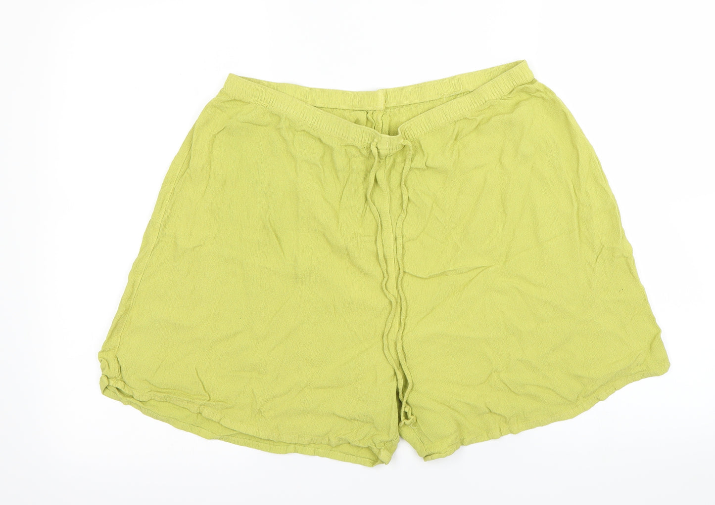 Preworn Womens Green   Paperbag Shorts Size 16