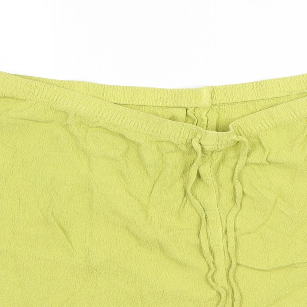Preworn Womens Green   Paperbag Shorts Size 16