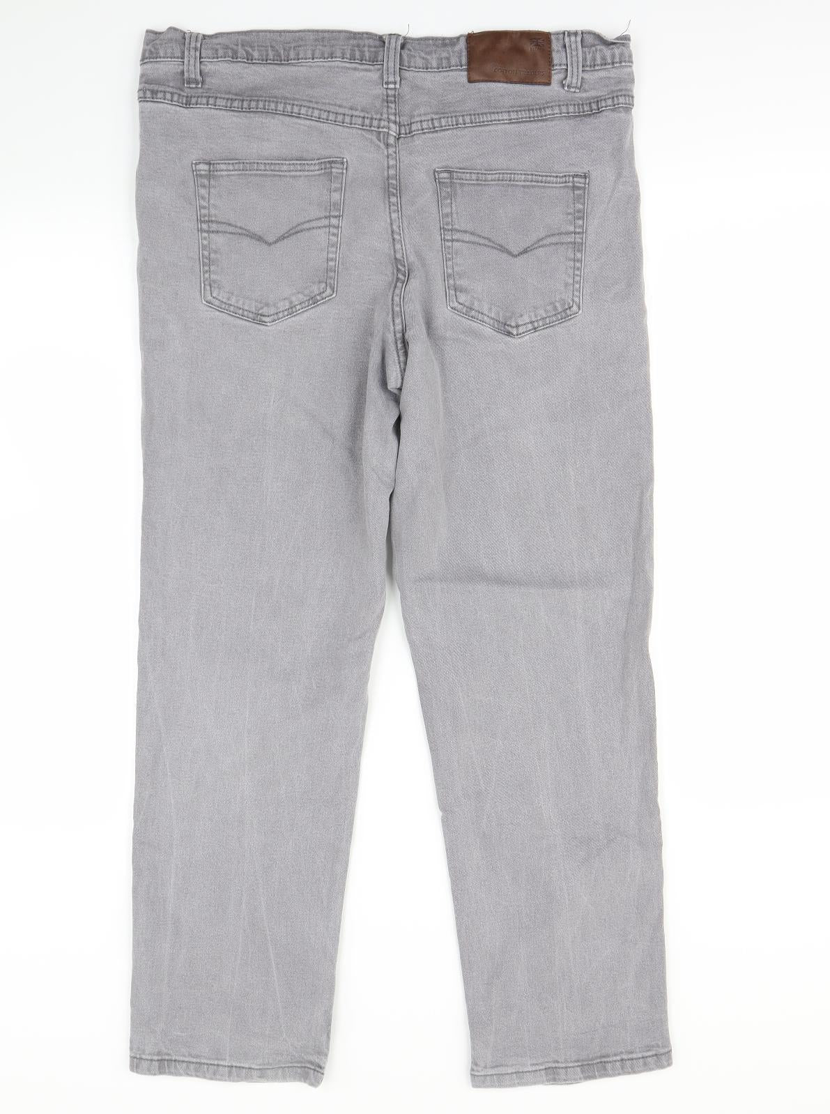 Cotton Traders Womens Grey   Straight Jeans Size 18 L29 in