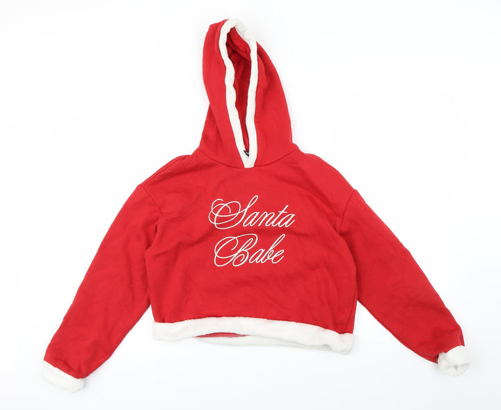 Divided Womens Red Pullover Hoodie Size M