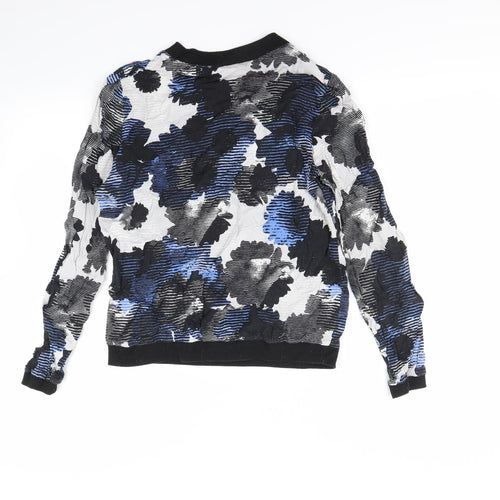 Atmoshere Womens Blue Floral  Pullover Sweatshirt Size 10