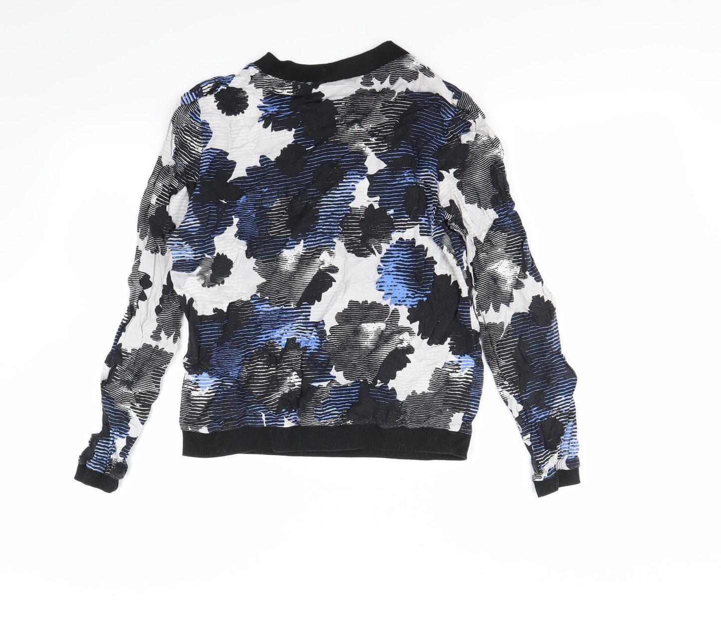 Atmoshere Womens Blue Floral  Pullover Sweatshirt Size 10