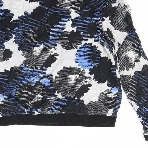 Atmoshere Womens Blue Floral  Pullover Sweatshirt Size 10
