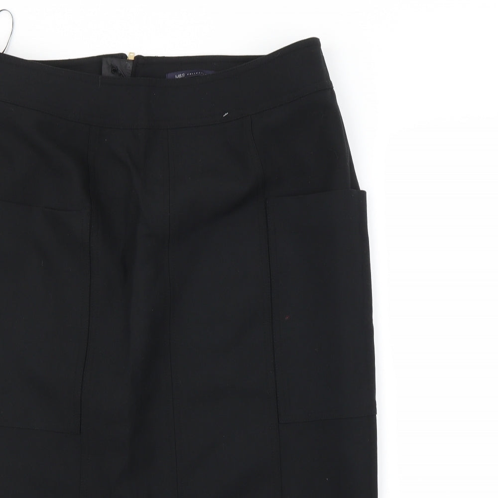 M&S Womens Black   Straight & Pencil Skirt Size 16