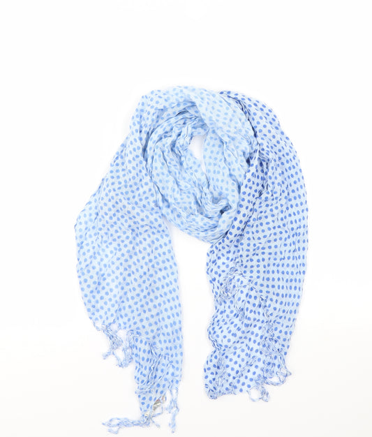 Front view of Preworn women’s blue geometric scarf