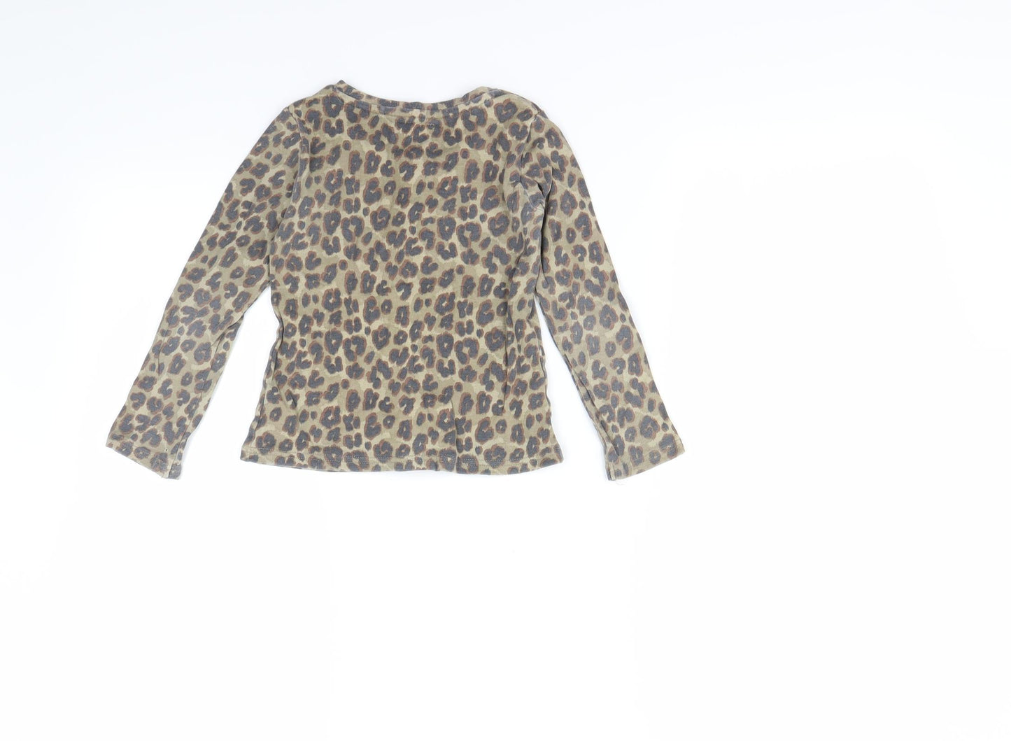 Next  Girls Beige Animal Print  Basic T-Shirt Size 4-5 Years