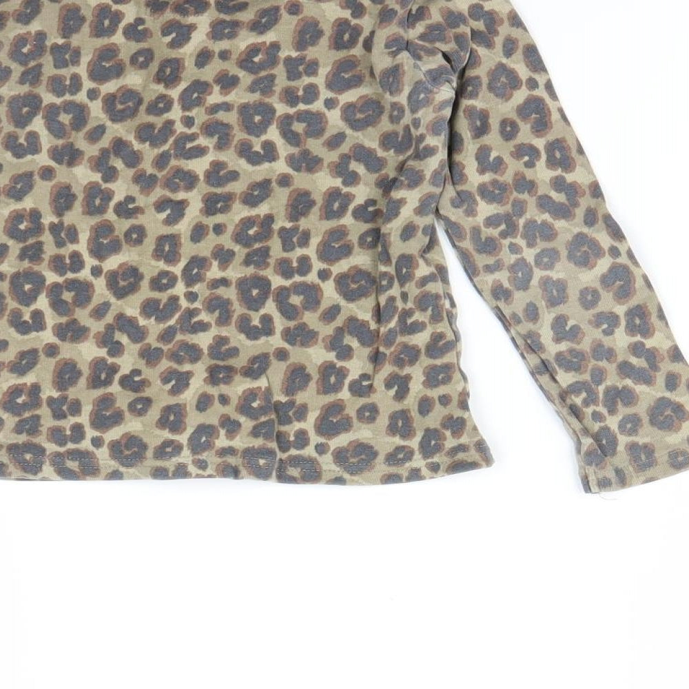 Next  Girls Beige Animal Print  Basic T-Shirt Size 4-5 Years