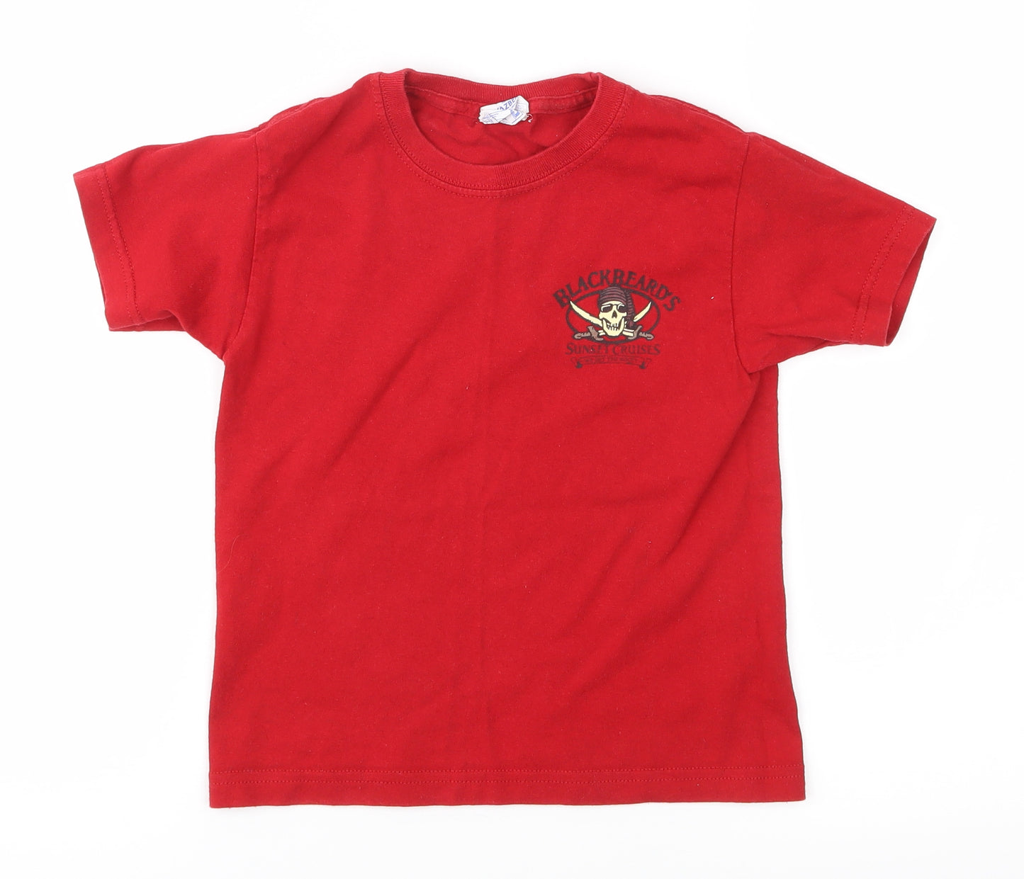 black beards Boys Red   Basic T-Shirt Size S