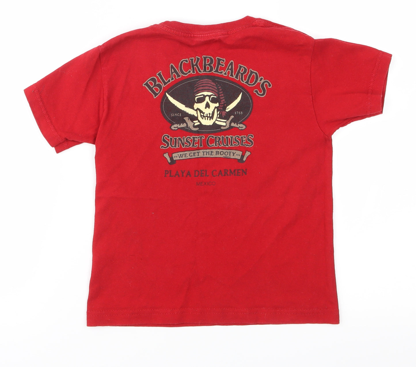 black beards Boys Red   Basic T-Shirt Size S