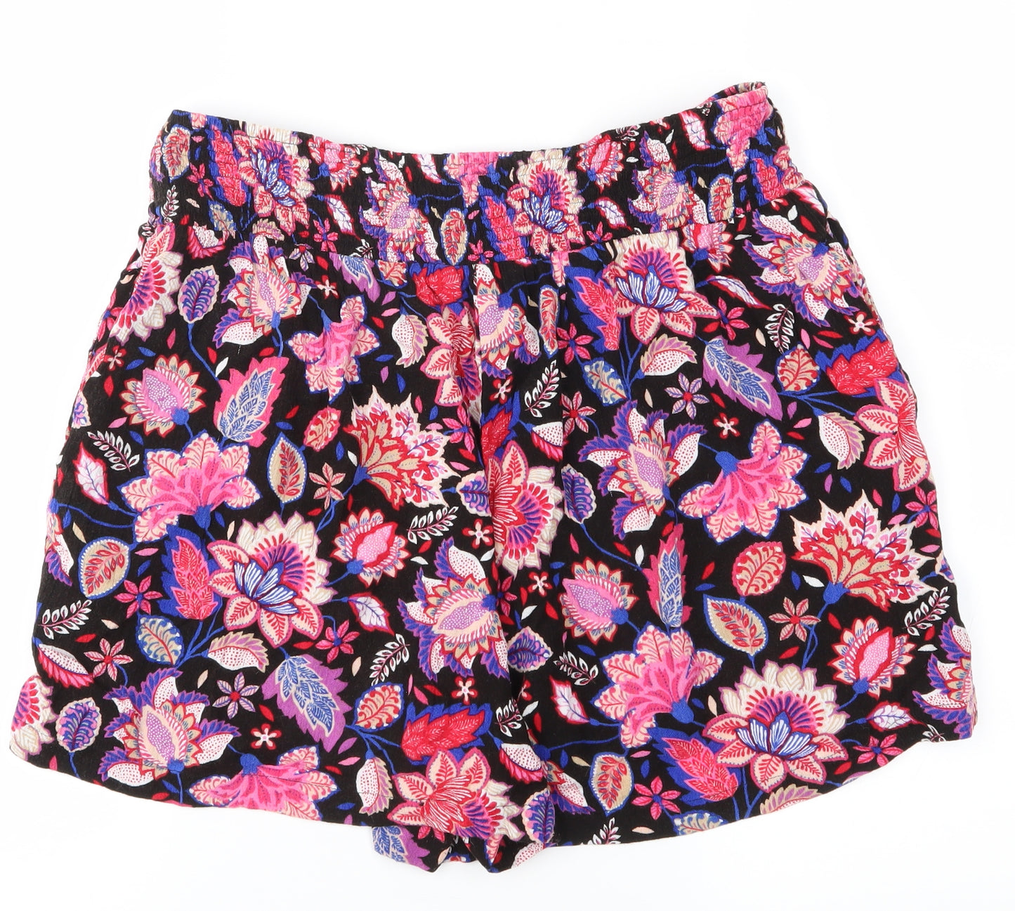 CAPSULE Womens Black Floral  Hot Pants Shorts Size 14