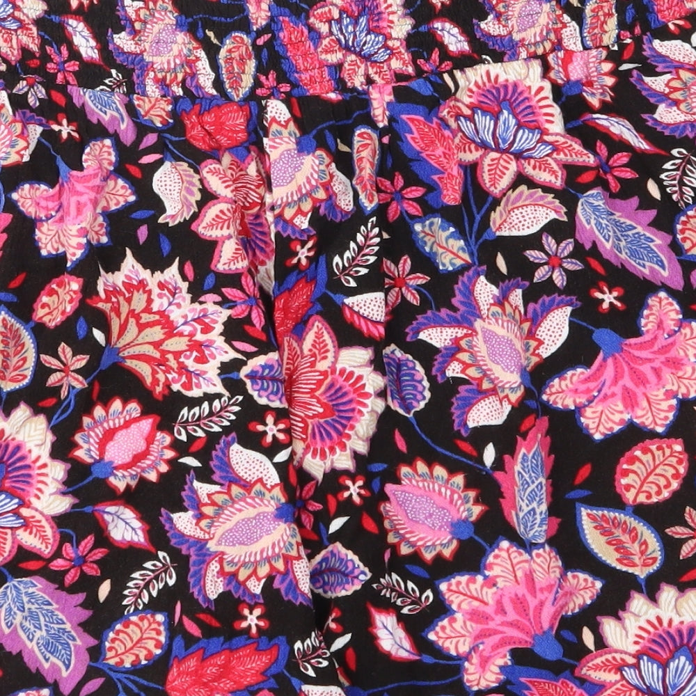 CAPSULE Womens Black Floral  Hot Pants Shorts Size 14