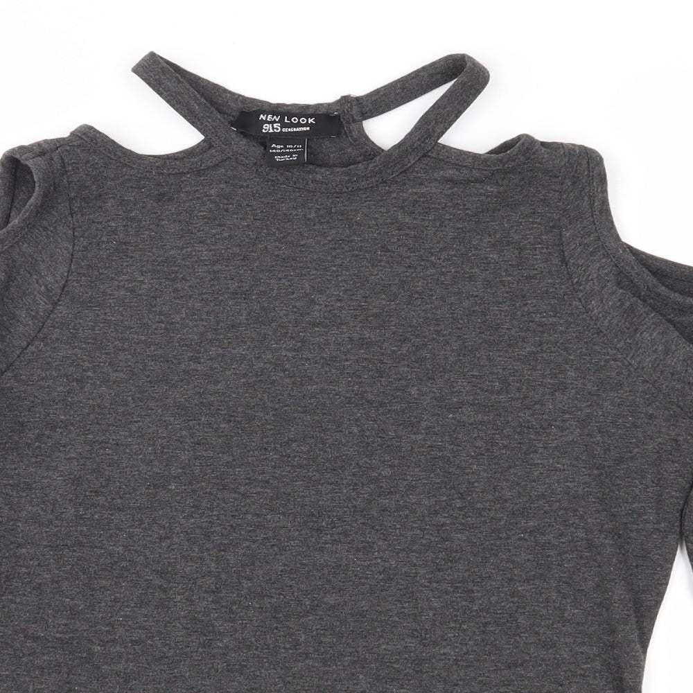 New Look Girls Grey   Cropped Blouse Size 10-11 Years