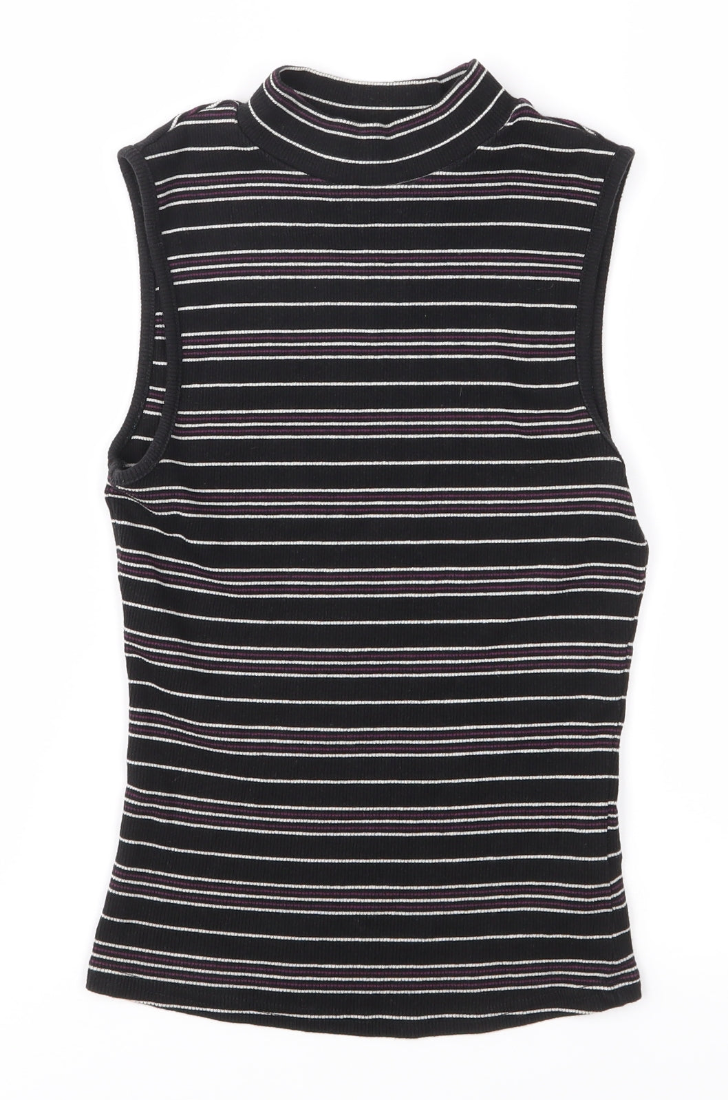 New Look Girls Black Striped  Basic T-Shirt Size 14-15 Years