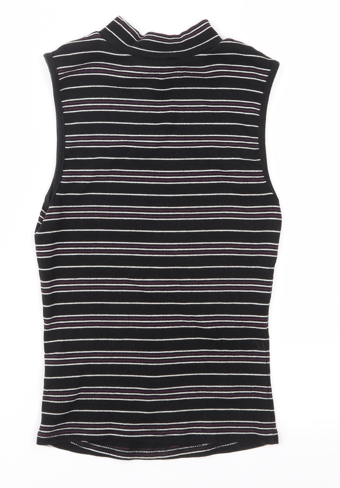 New Look Girls Black Striped  Basic T-Shirt Size 14-15 Years
