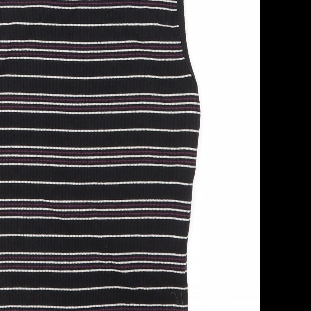 New Look Girls Black Striped  Basic T-Shirt Size 14-15 Years