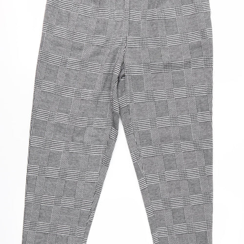 F&F Womens Black Plaid  Trousers  Size 10 L25 in