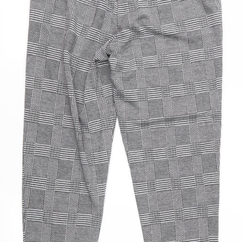 F&F Womens Black Plaid  Trousers  Size 10 L25 in