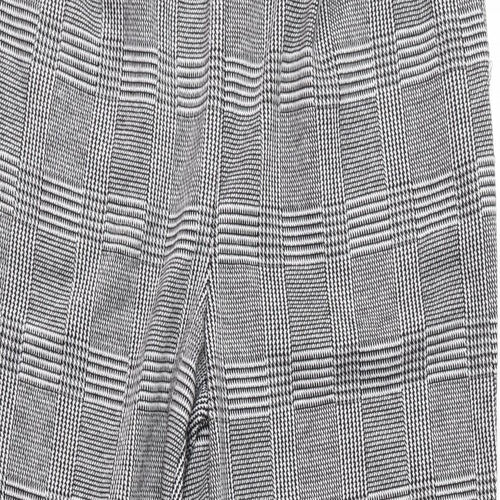 F&F Womens Black Plaid  Trousers  Size 10 L25 in