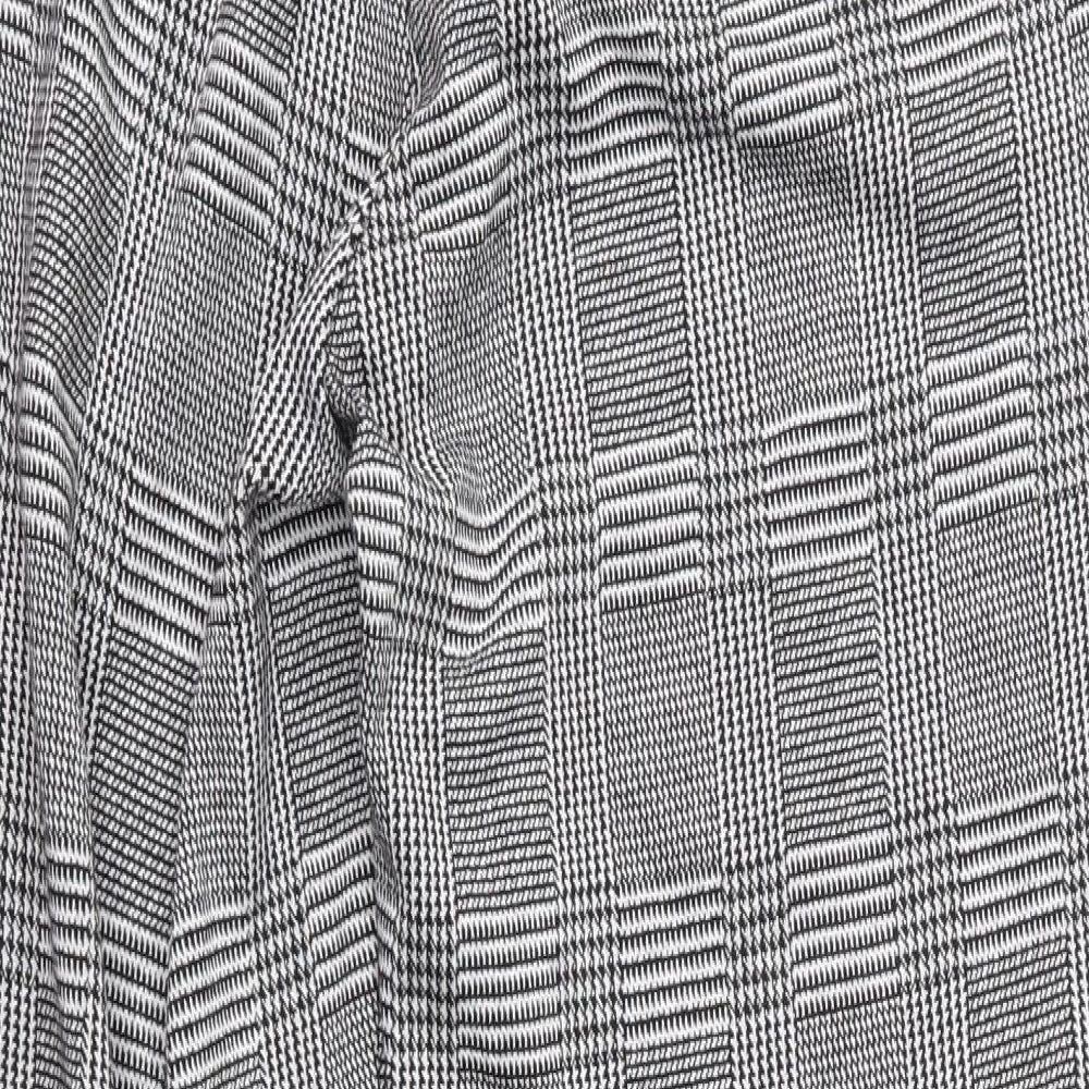 F&F Womens Black Plaid  Trousers  Size 10 L25 in