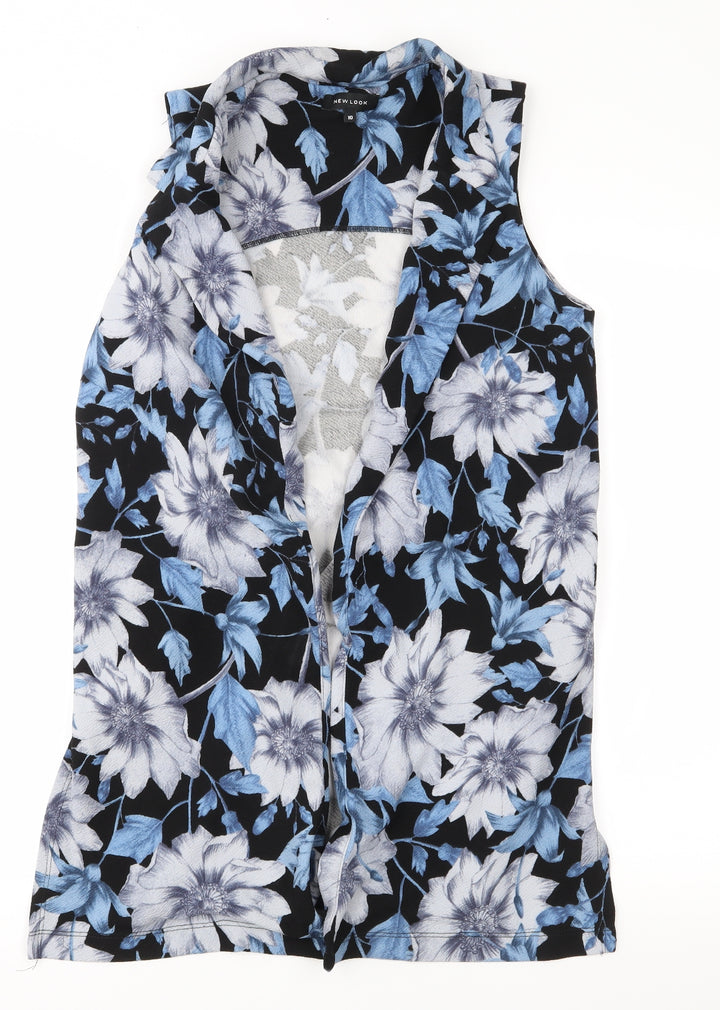 New Look Womens Blue Floral  Cardigan Jumper Size 10