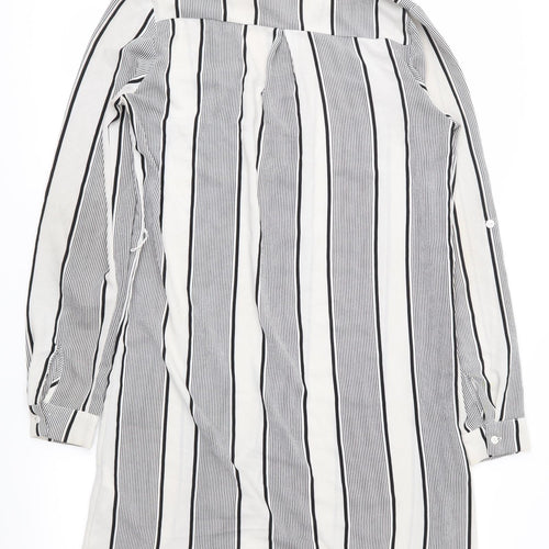 CAMEO ROSE Womens Ivory Striped  Basic Button-Up Size 8