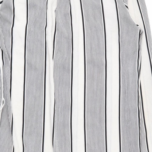 CAMEO ROSE Womens Ivory Striped  Basic Button-Up Size 8