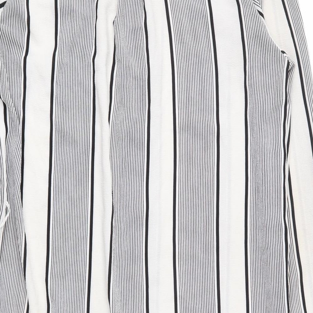 CAMEO ROSE Womens Ivory Striped  Basic Button-Up Size 8