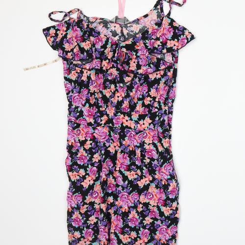 Lipsy Womens Black Flecked  Romper One-Piece Size 8
