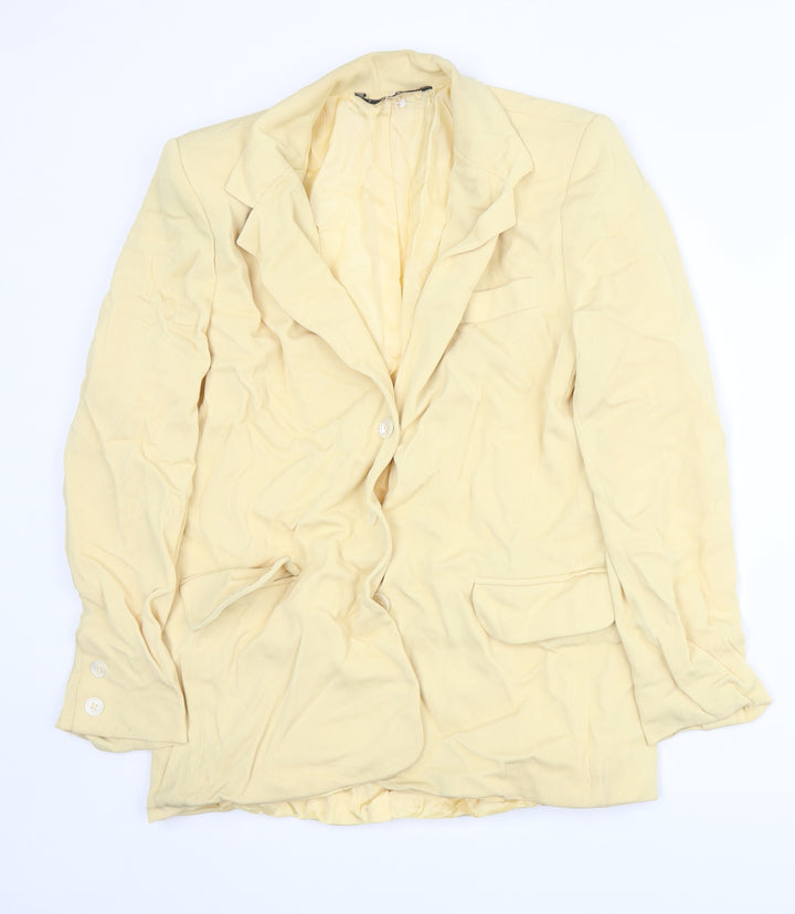 Libra Womens Yellow Jacket Suit Jacket Size 12
