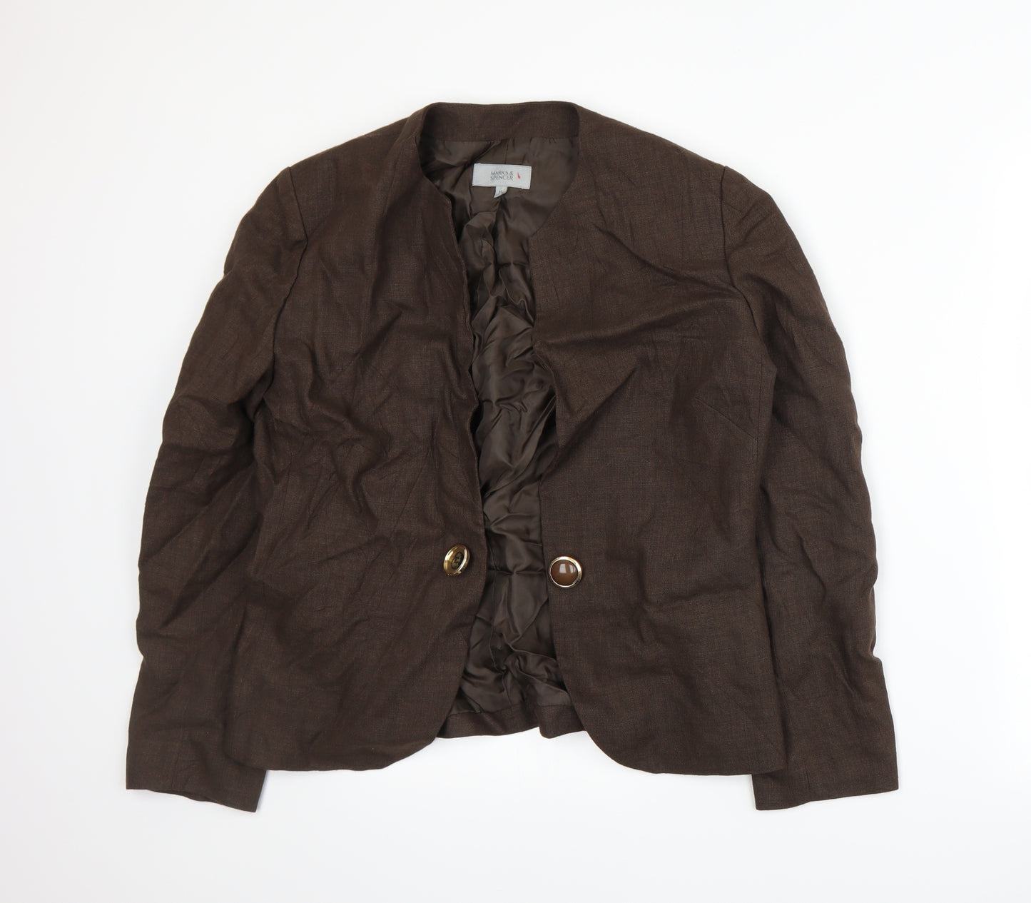 Marks and Spencer Womens Brown   Jacket Suit Jacket Size 14