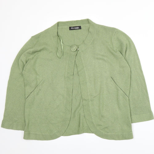 Alexara Womens Green   Cardigan Jumper Size L