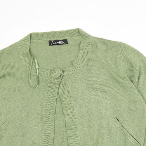 Alexara Womens Green   Cardigan Jumper Size L