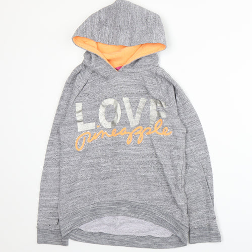 Pineapple Girls Grey   Pullover Hoodie Size 11-12 Years