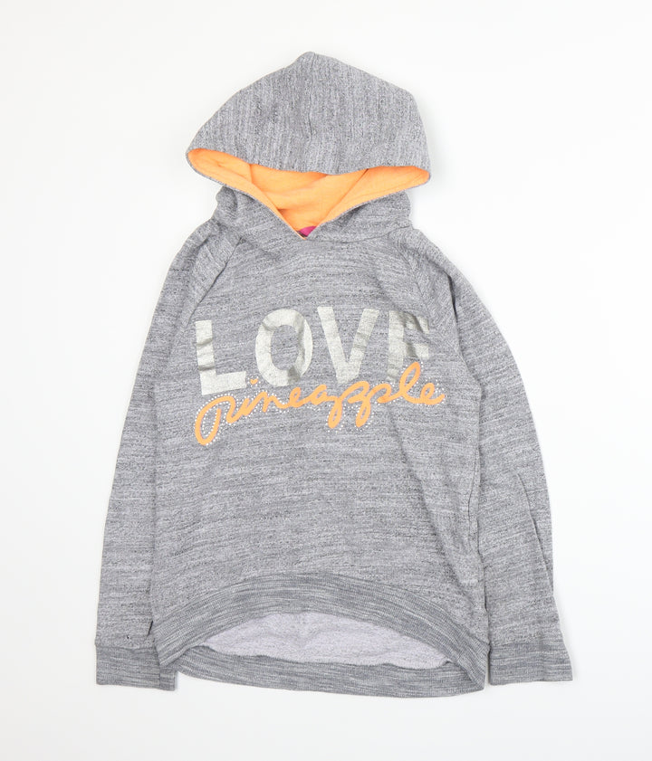 Pineapple Girls Grey Pullover Hoodie Size 11-12 Years
