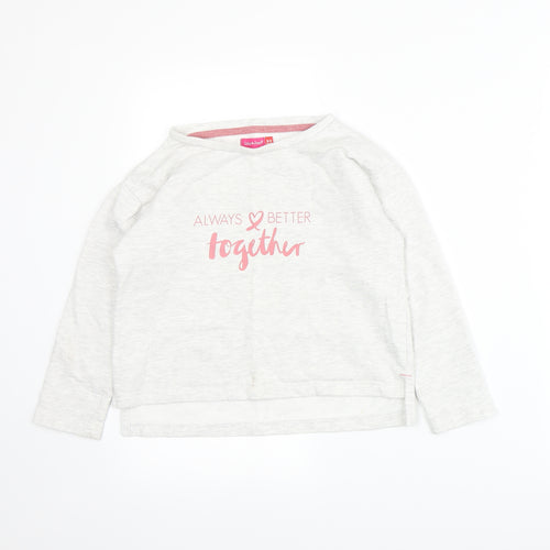 Lily & Dan Girls Grey  Jersey Pullover Sweatshirt Size 8-9 Years