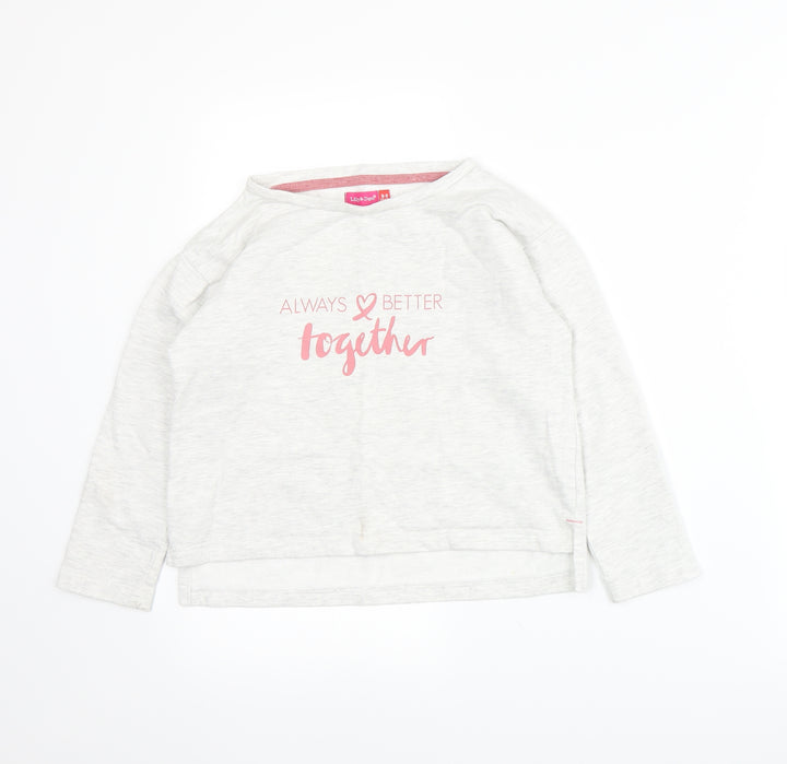Lily & Dan Girls Grey  Jersey Pullover Sweatshirt Size 8-9 Years