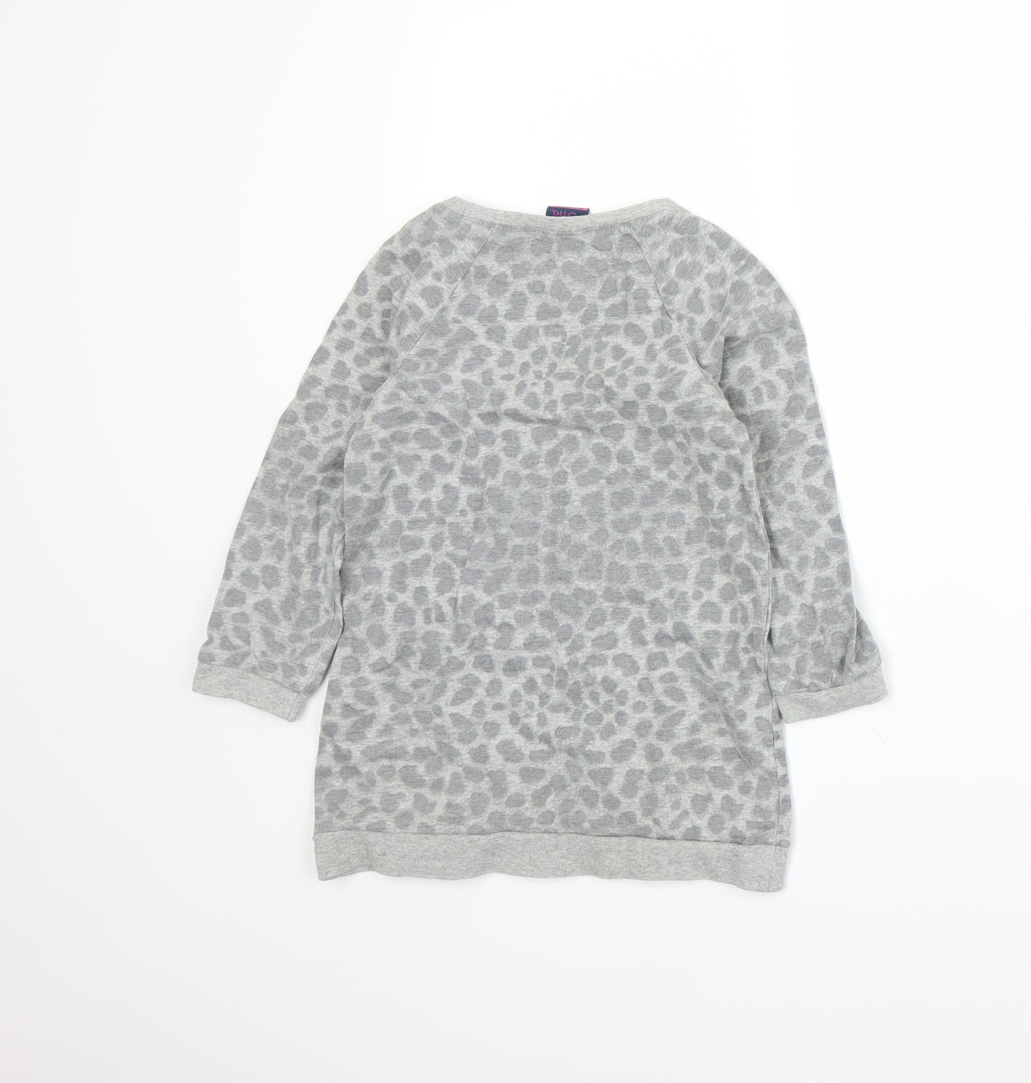 Emma Runton Girls Grey Animal Print Jersey Pullover Sweatshirt Size 5-6 Years