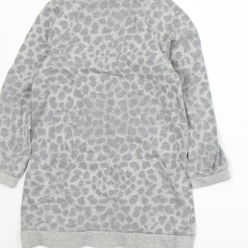 Emma Runton Girls Grey Animal Print Jersey Pullover Sweatshirt Size 5-6 Years
