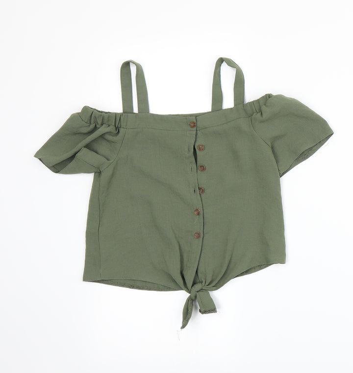 Primark Girls Green   Basic Blouse Size 7-8 Years